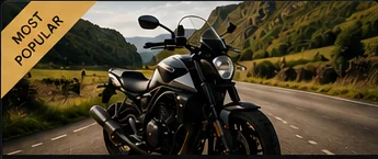 Motorcycle on a scenic country road